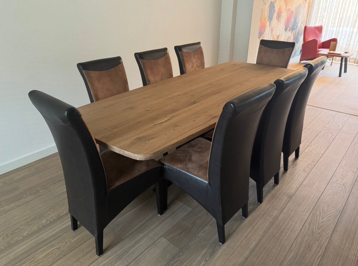 Gratis eettafel stoelen, Ophalen, Gebruikt, Bruin, Stof