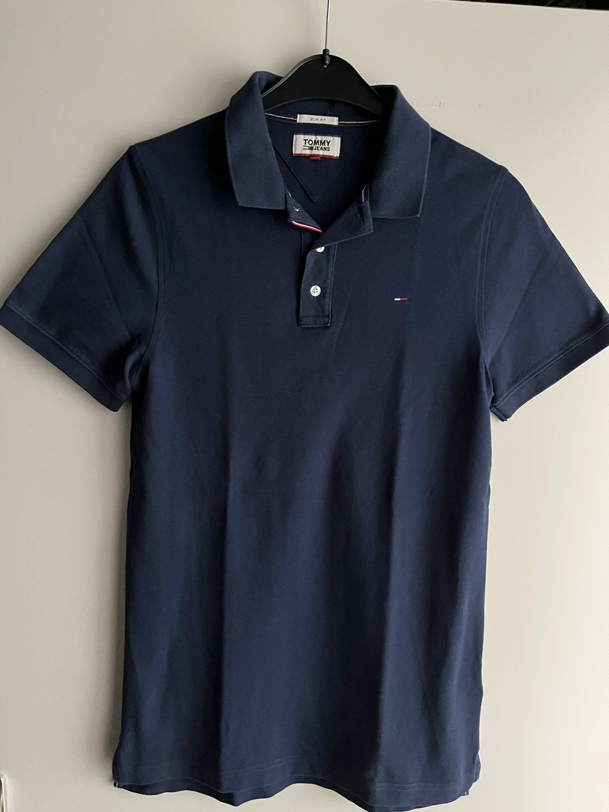 Mooie polo merk Tommy Jeans Slim Fit maat M  Donkerblauw, Ophalen of Verzenden, Zo goed als nieuw, Blauw