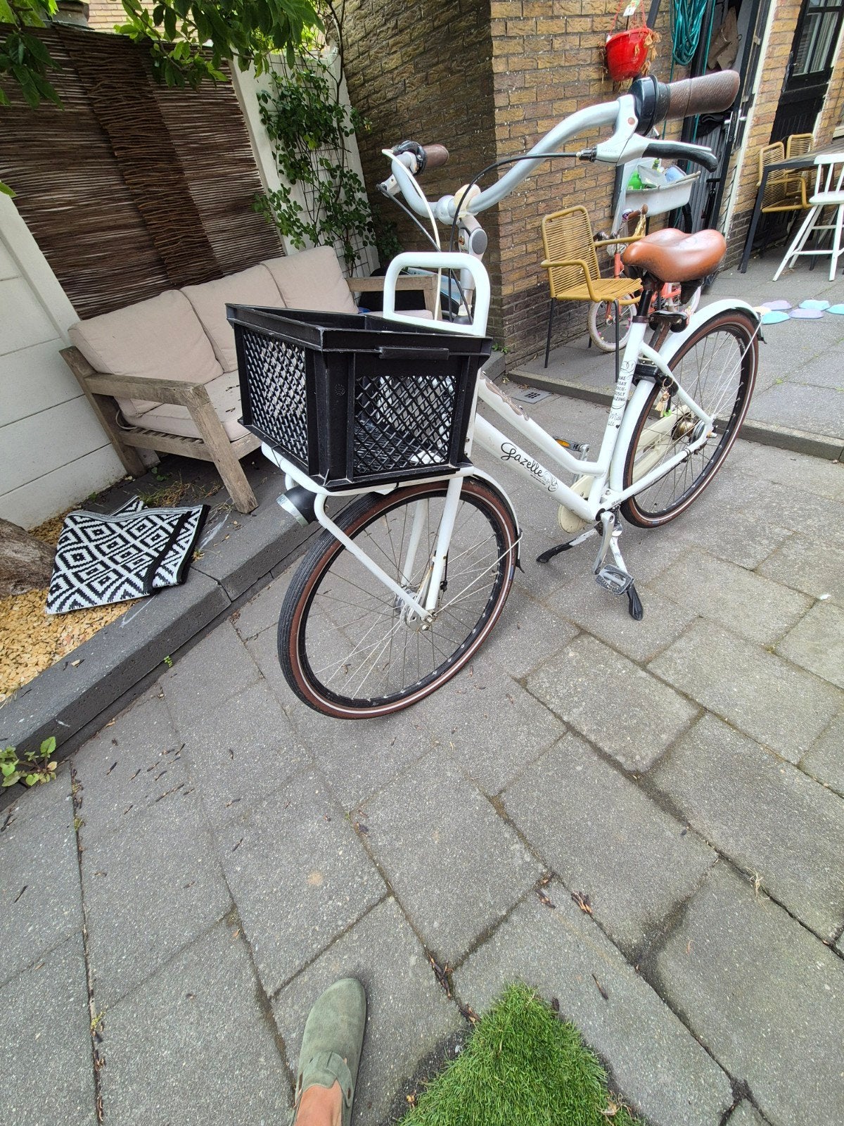 Gazelle Miss Grace damesfiets met mand, Ophalen, Terugtraprem, Gebruikt, 50 tot 53 cm