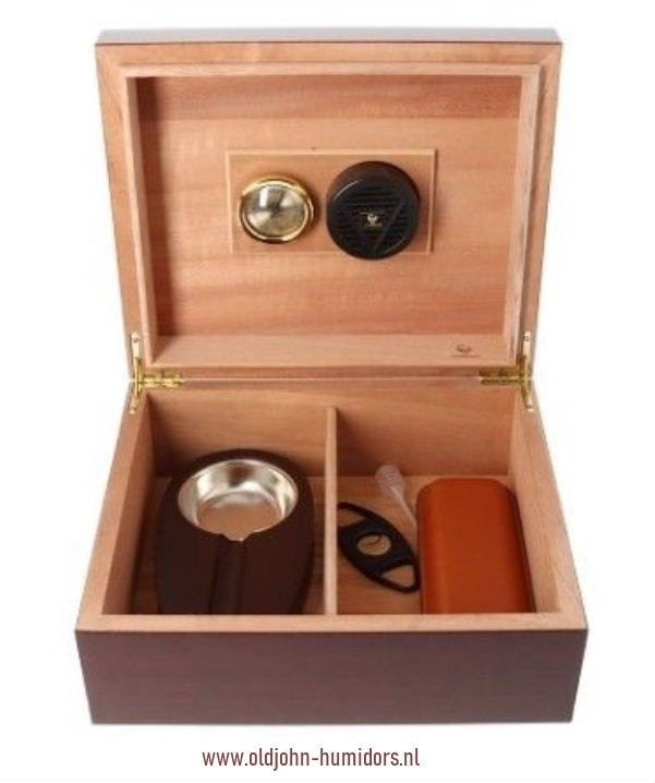 HUMIDOR STARTSET GIFTSET MET ASBAK LEREN KOKER KNIPPER   h73, Verzenden, Nieuw, Tabaksdoos of Verpakking