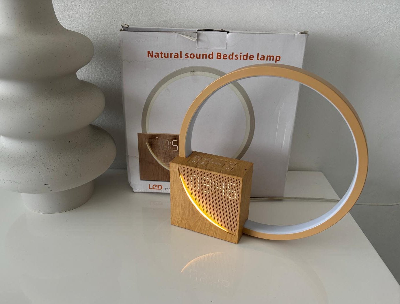 Bedlamp led licht wekker telefoon met natuurlijke geluiden, Ophalen, Nieuw, Digitaal