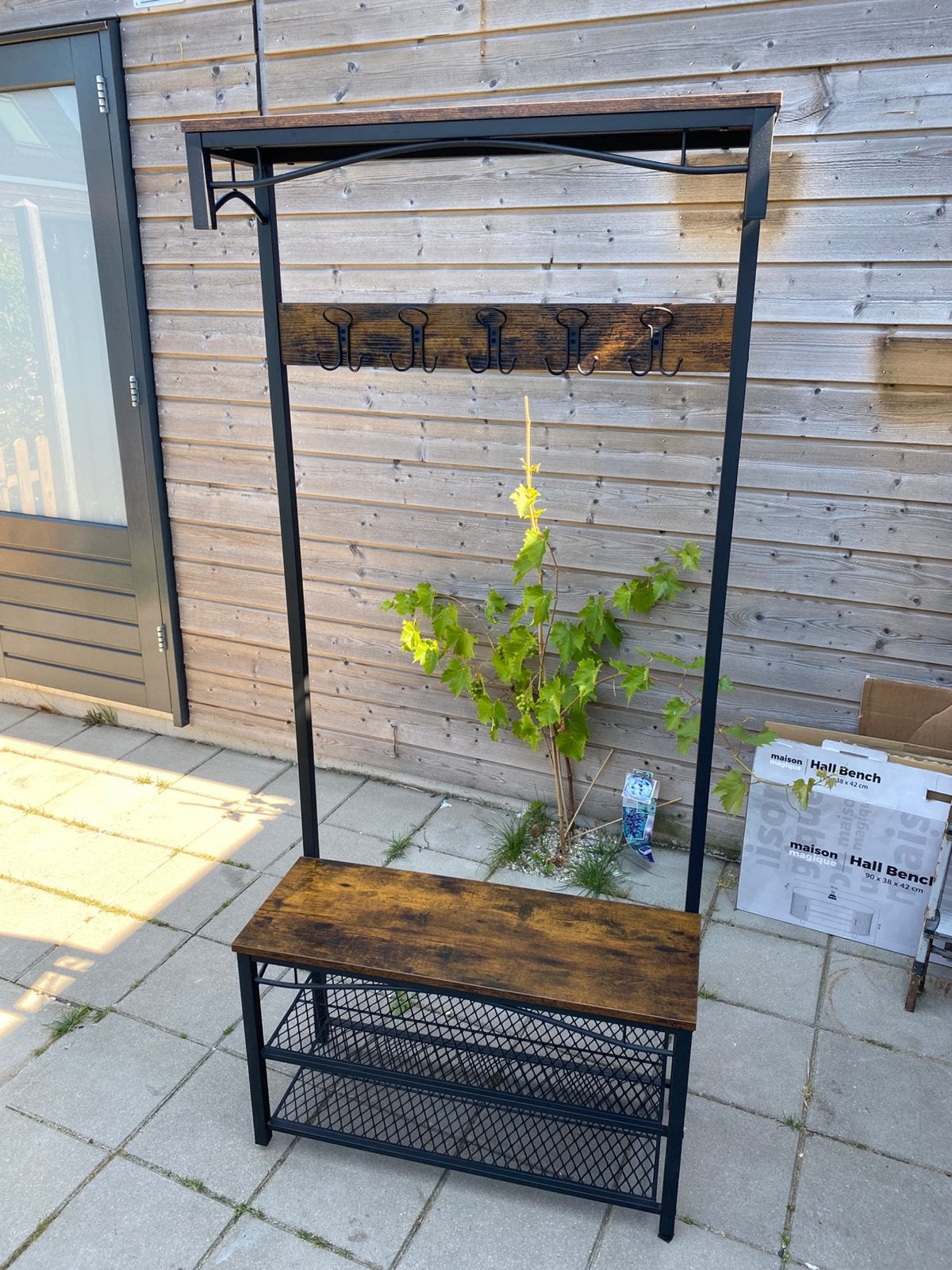 Kapstok gerookt eiken, Zo goed als nieuw, Minder dan 100 cm, Hout, Ophalen