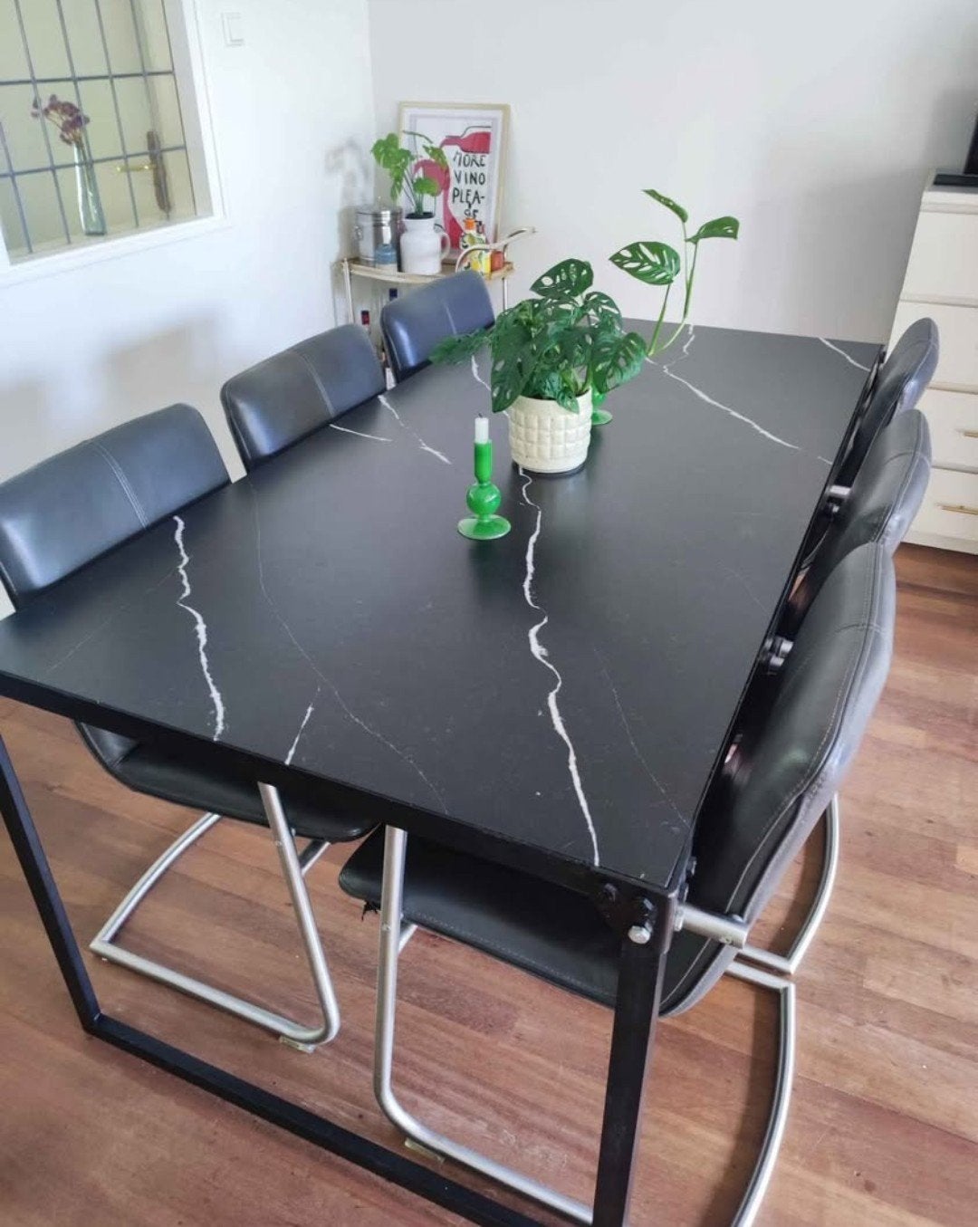 Eettafel keramiek/ dining table ceramic, Ophalen, 50 tot 100 cm, Zo goed als nieuw, 150 tot 200 cm