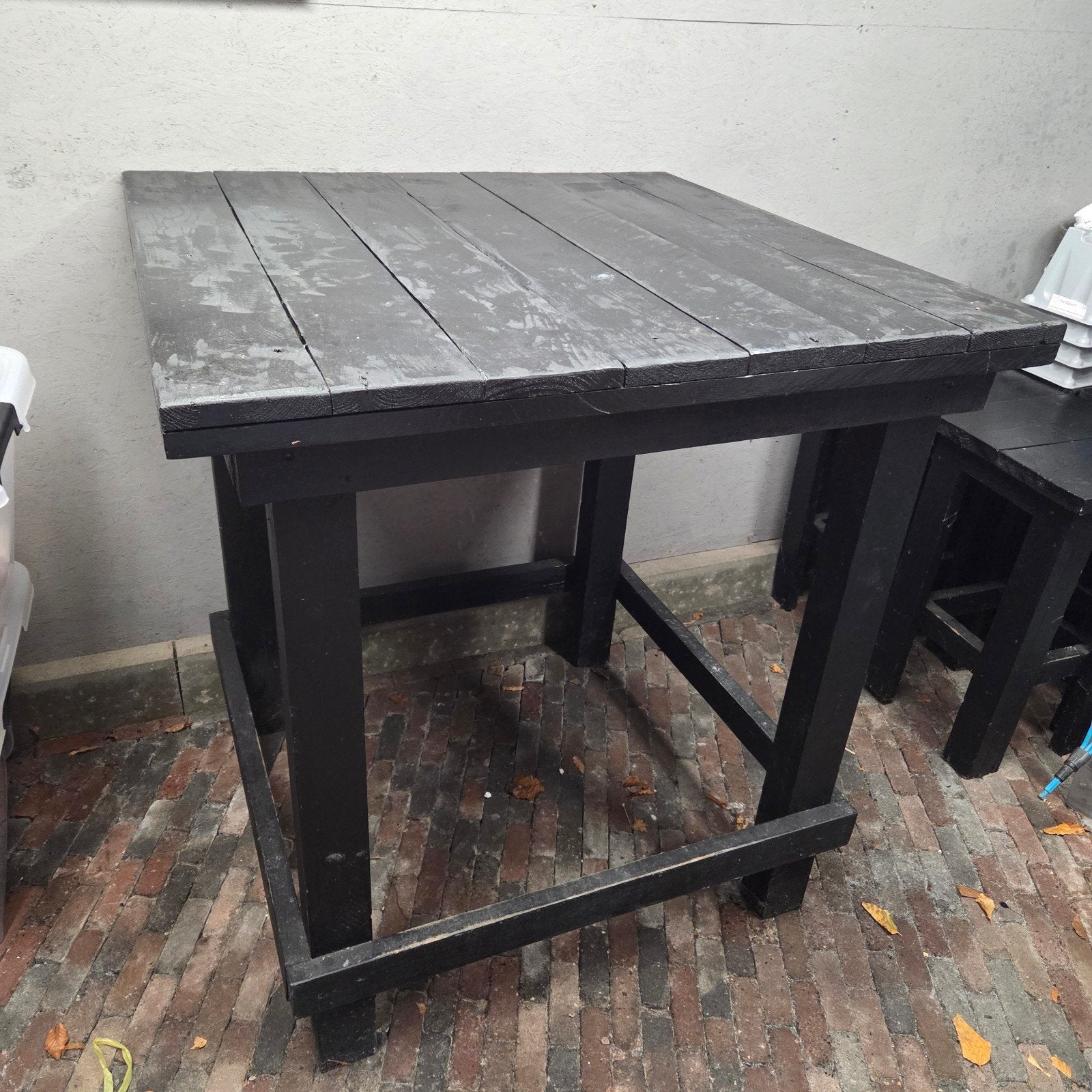 Bar tafel met krukken (stijgerhout bartafel bar set), Ophalen, Gebruikt