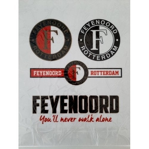 Feyenoord Stickervel – 4 stickers – Nieuw! € 5,00, Ophalen of Verzenden, Nieuw, Meerdere stickers