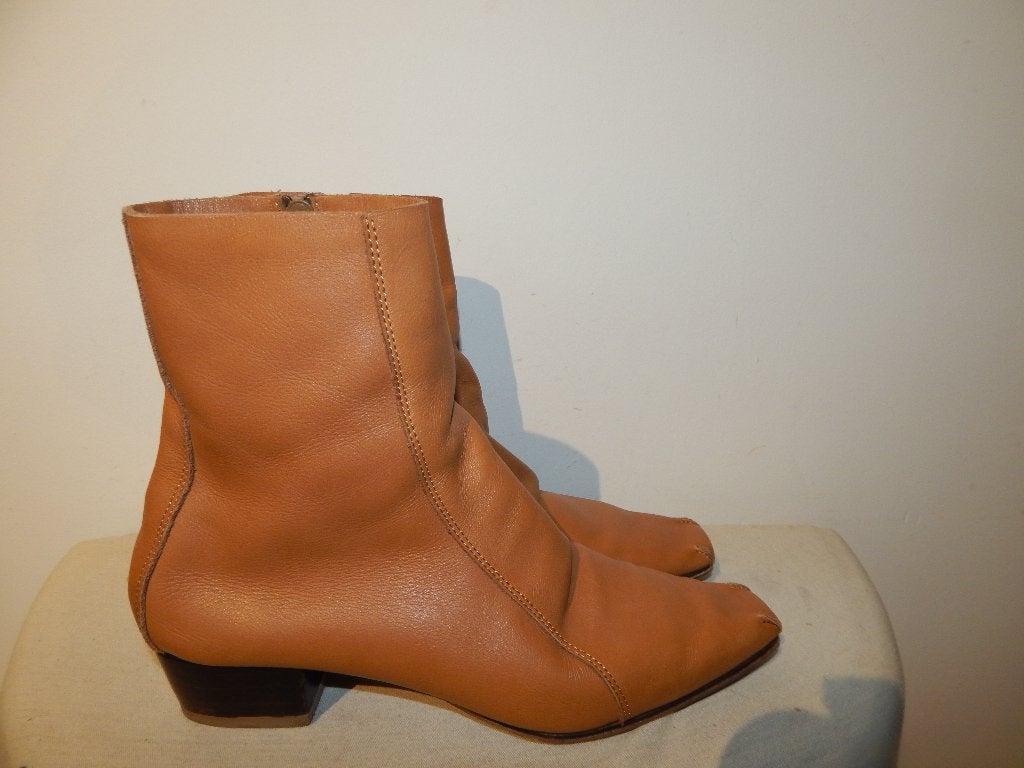 Rachel Comey cognac kleurige leren laarzen zacht leer 38, Bruin, Lage of Enkellaarzen, Gedragen, Rachel Comey