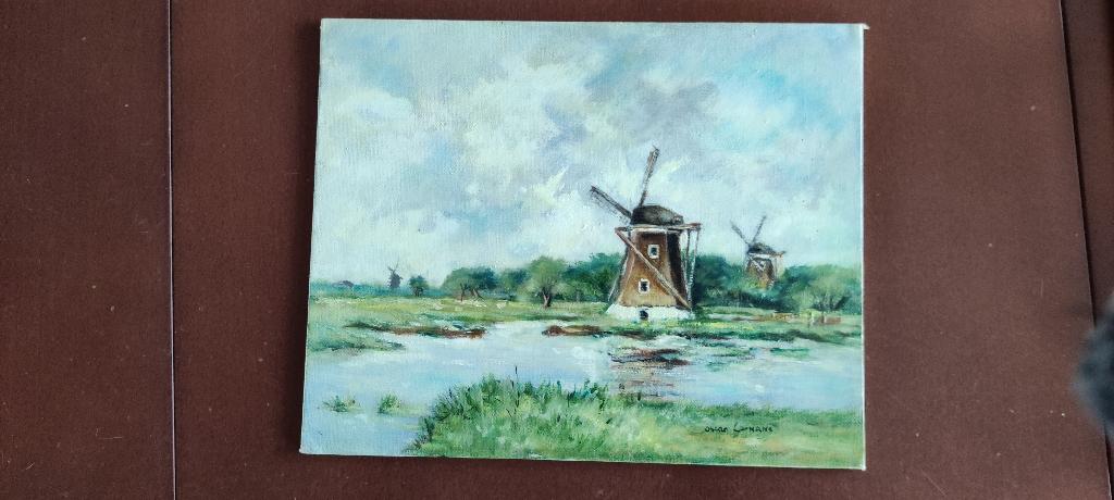 Molen aan het water, Antiek en Kunst, Kunst | Schilderijen | Klassiek, Ophalen