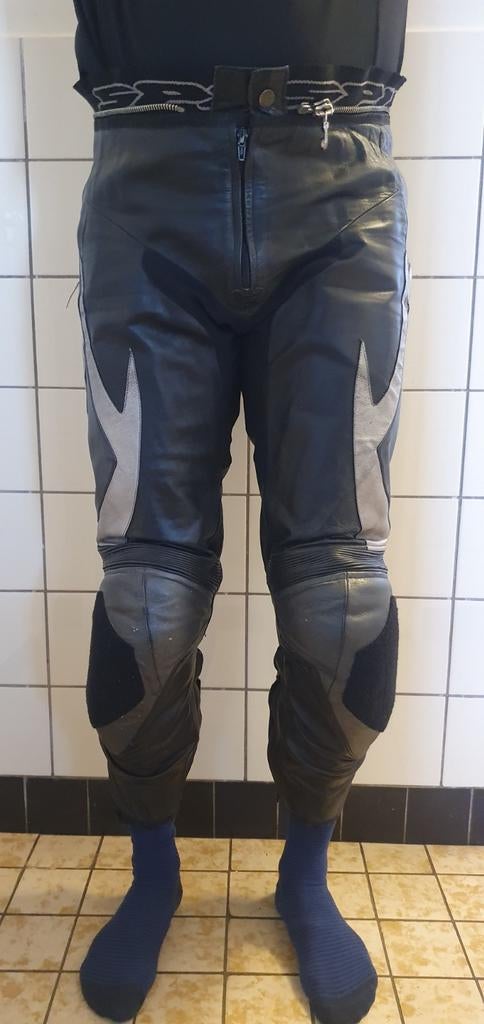 Spidi leren motorbroek - Zwart/Grijs - maat 50, Broek | leer, Heren, Ophalen of Verzenden, Spidi