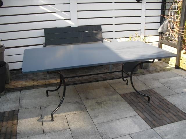 TE KOOP MOOI METALEN TUIN TAFEL, Tuin en Terras, Tuintafels, Ophalen, Gebruikt, Rechthoekig, Metaal