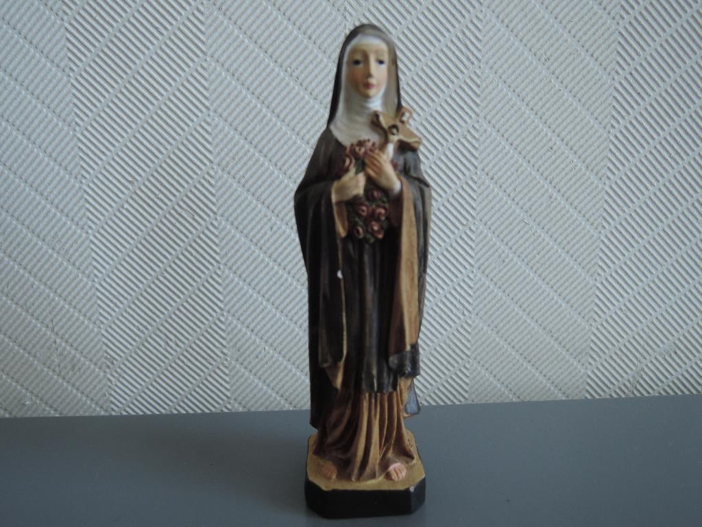 Mooi kunststof beeldje van de Heilige Rita, Ophalen of Verzenden, Zo goed als nieuw, Beeld(je), Christendom | Katholiek