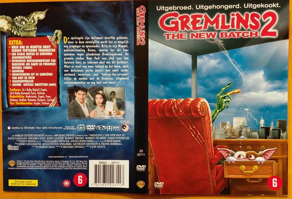 Gremlins 2: The New Batch DVD - Engels, Frans, Italiaans, Vanaf 6 jaar, Ophalen of Verzenden, Gebruikt, Overige genres