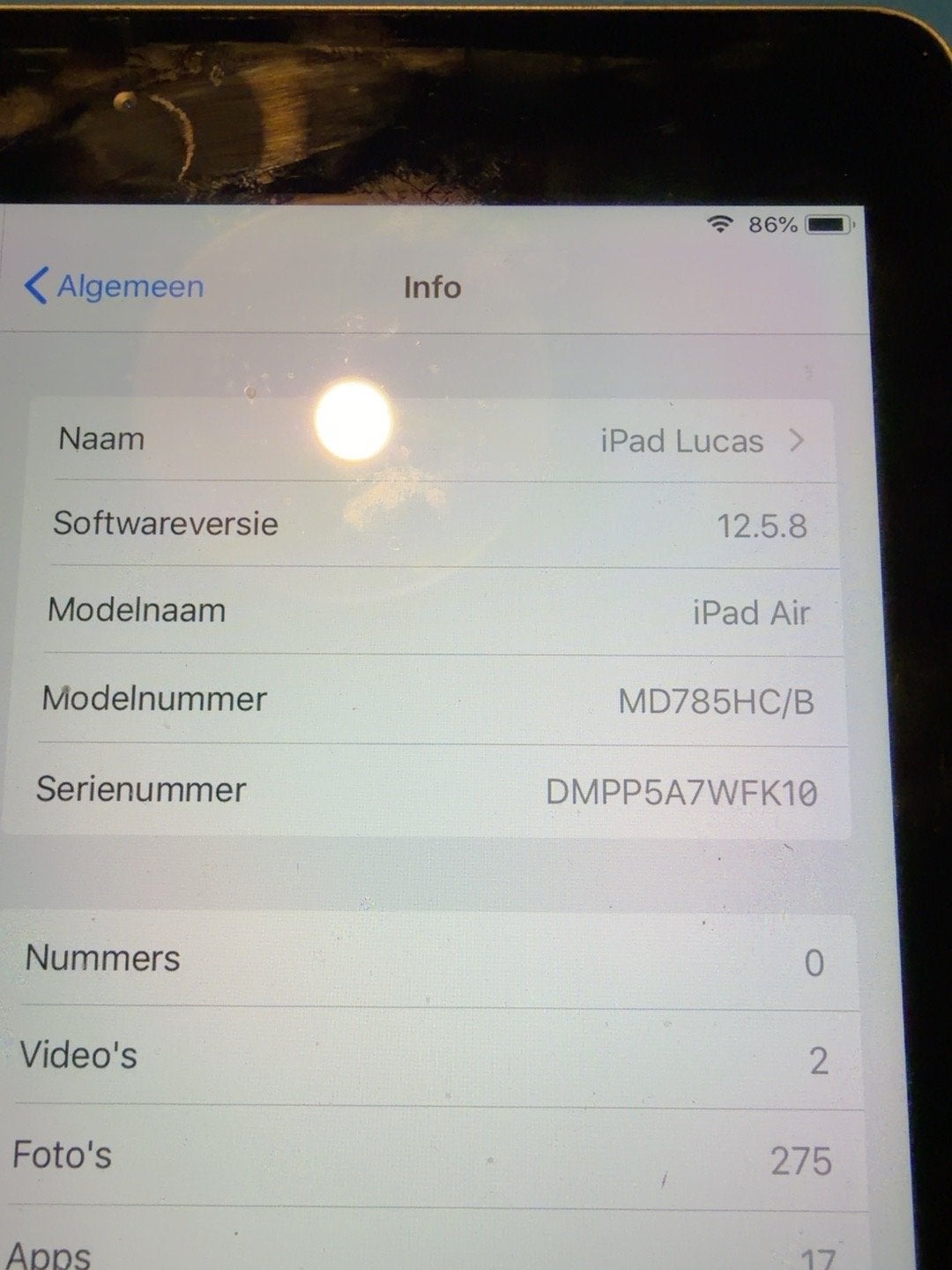 Apple iPad Air 16GB WiFi – werkt goed, Gebruikt, Apple iPad Air, 16 GB, Wi-Fi