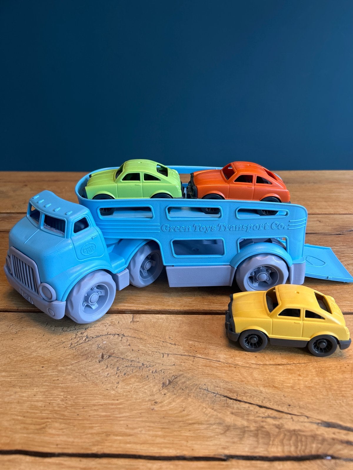 Green Toys Vrachtwagen met 3 mini-auto's, Ophalen of Verzenden, Zo goed als nieuw