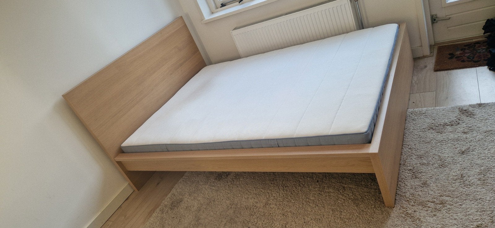 IKEA Malm bedframe, lattenbodem schoon matras (210x155,5cm), Gebruikt, Overige kleuren, Tweepersoons, 200 cm