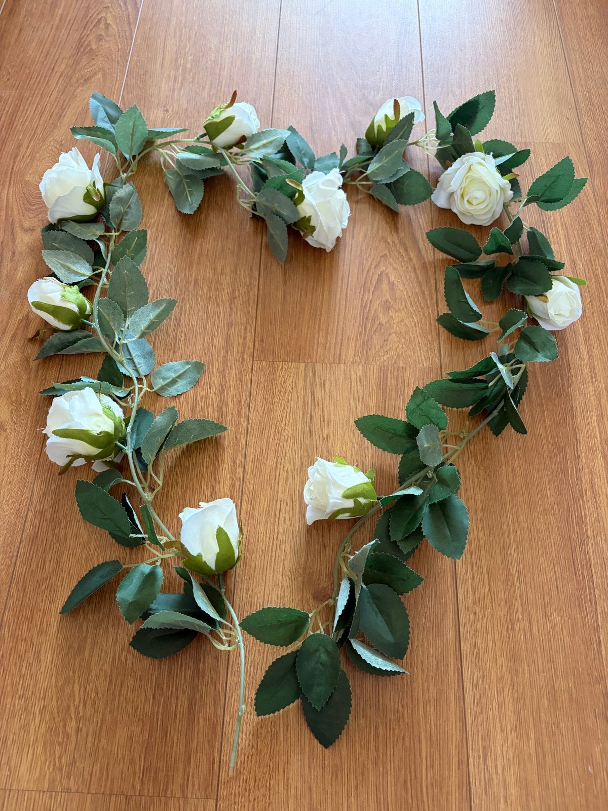 Roos decoratie - Kunstbloemen slinger wit, Huis en Inrichting, Binnen, Gebruikt, Kunstbloem, Ophalen of Verzenden