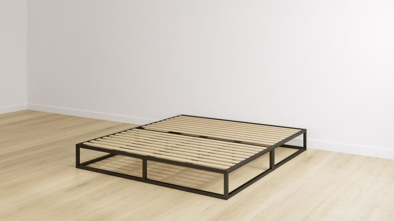 Emma zwart metalen bedframe 140x200 cm eventueel met matras, Huis en Inrichting, Ophalen, Zwart, 140 cm, Zo goed als nieuw