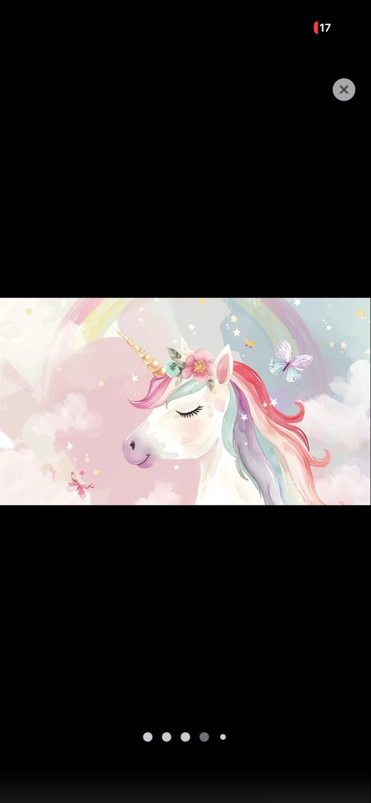 Eenhoorn regenboog begang 442cm breed, 262cm hoog., Overige patronen, Ophalen of Verzenden, Overige stijlen, 10 tot 25 m²