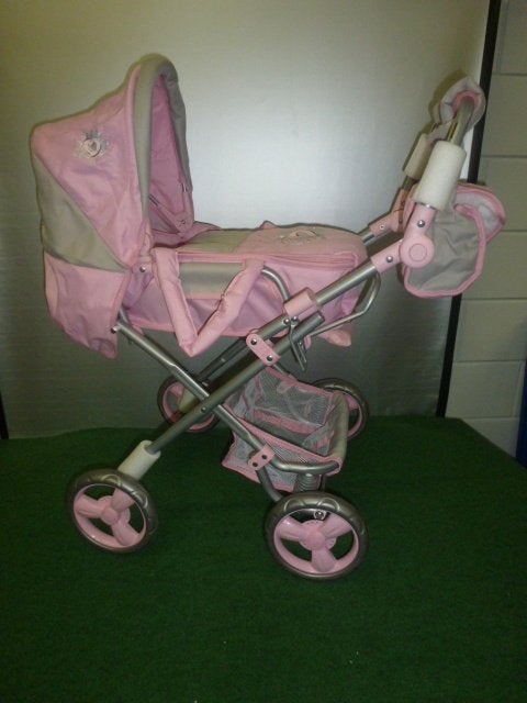 SPLINTERNIEUW poppen Kinderwagen licht rose met grijs, Ophalen of Verzenden, Nieuw, Overige typen