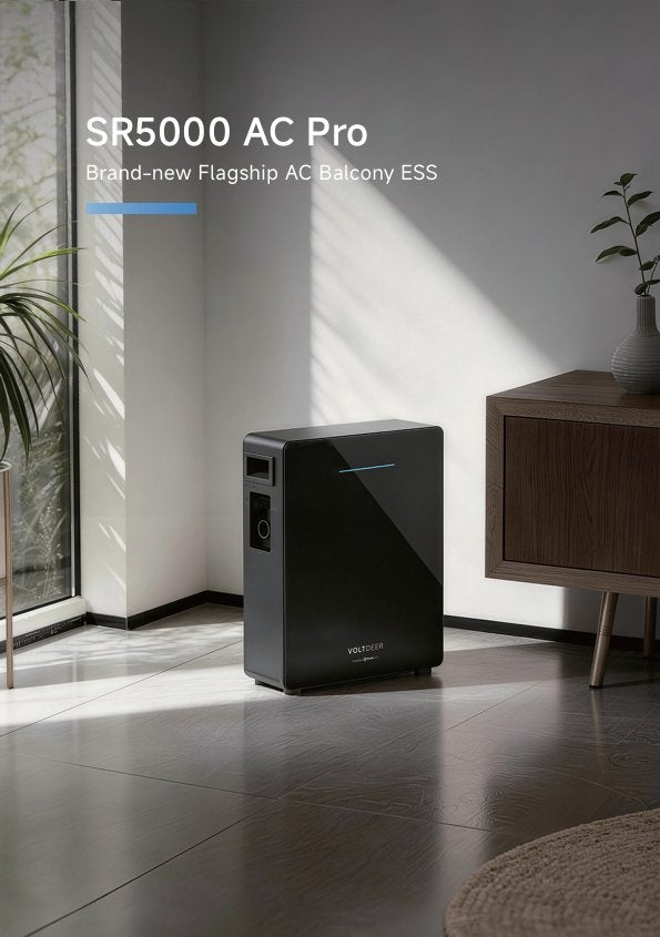 VoltDeer | AC Pro Plug-In thuisbatterij | Zwart | 5.12kWh, Ophalen of Verzenden, Nieuw, Compleet systeem, 200 wattpiek of meer