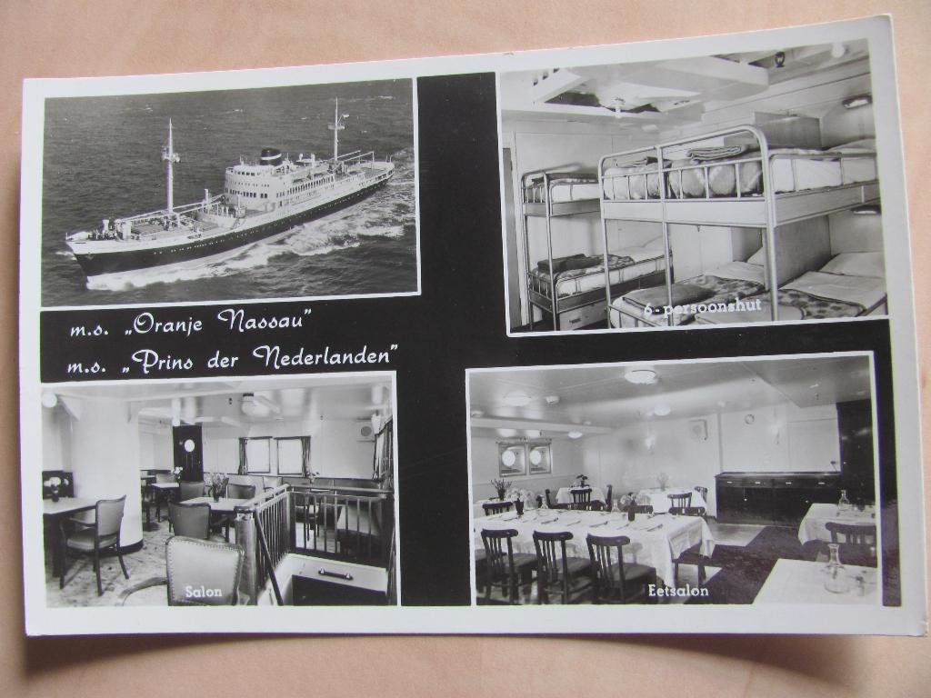 M.S. Oranje Nassau & Prins der Nederlanden, Verzamelen, Scheepvaart, Ophalen of Verzenden, Zo goed als nieuw, Motorboot, Kaart, Foto of Prent