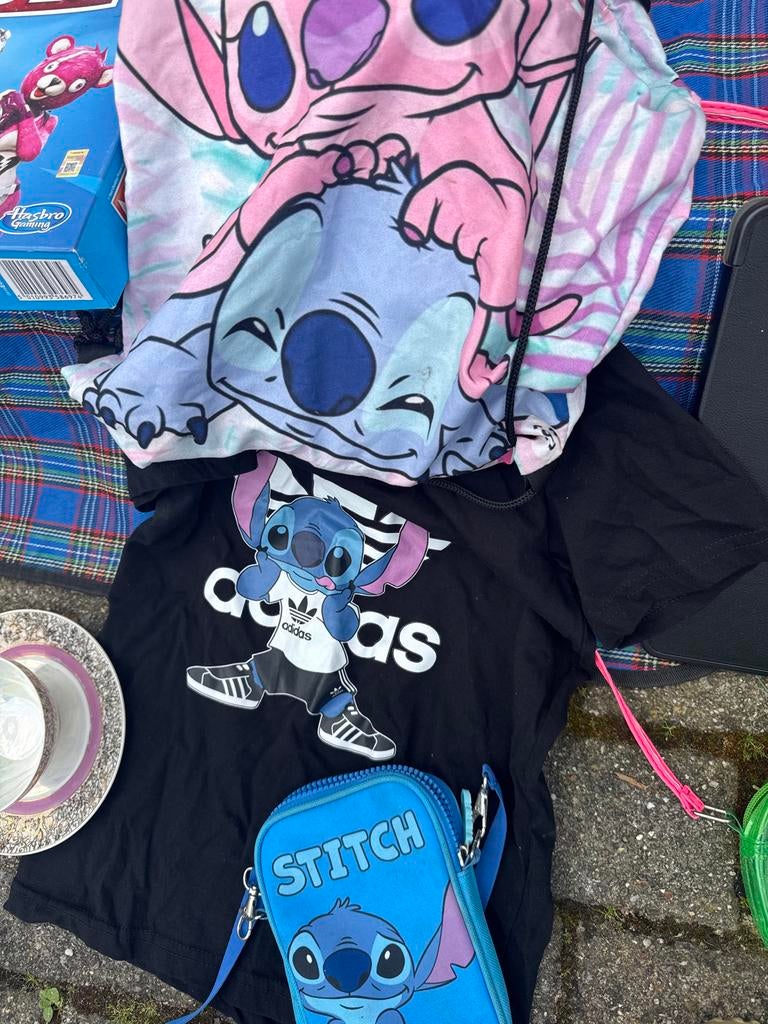 Stitch T-shirt en gymtasje en tasje, Ophalen of Verzenden
