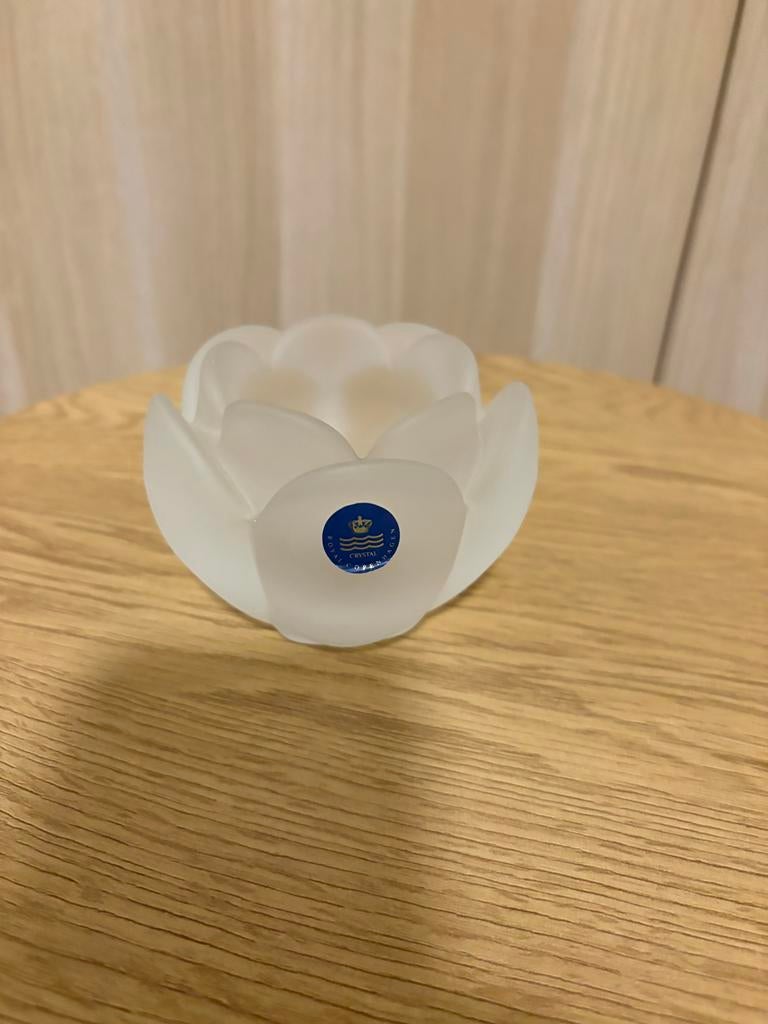 Royal Copenhagen Lotus waxinelichthouder mat glas, Ophalen of Verzenden, Zo goed als nieuw