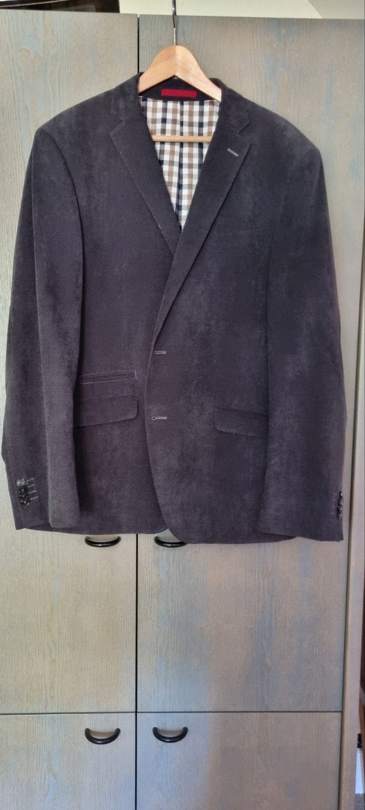 Donkerblauw fijn corduroy colbertje - Zo goed als nieuw, Kleding | Heren, Strellson, Blauw, Maat 56/58 (XL), Ophalen of Verzenden