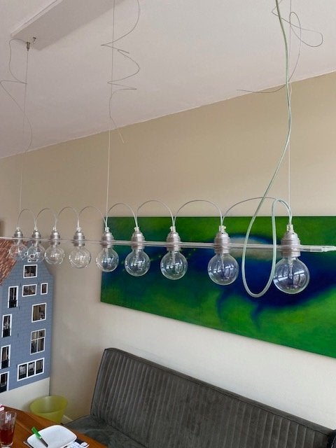 hanglamp tafel, Ophalen, Gebruikt, E27 (groot), Glas