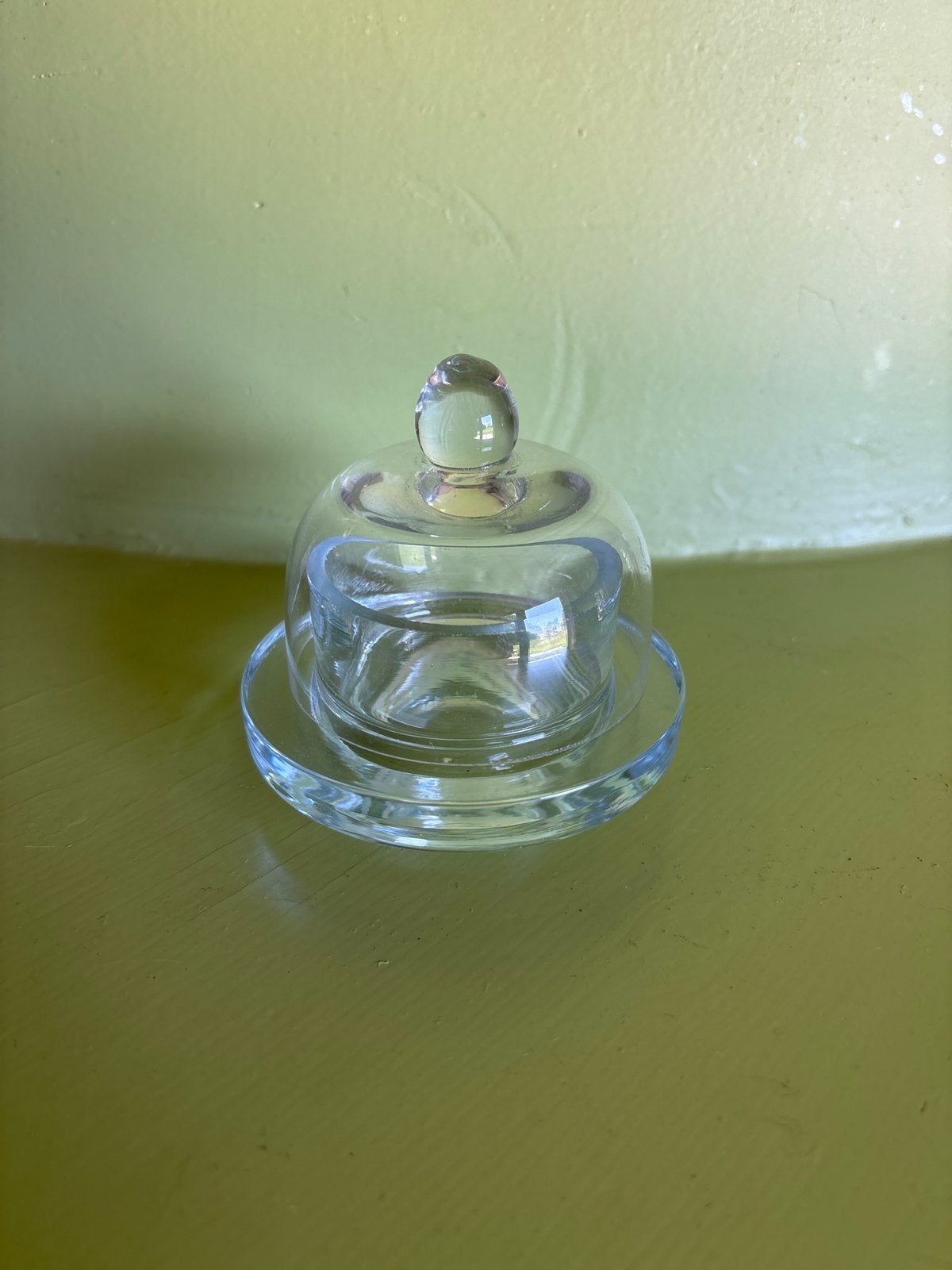 Mini glazen stolp met schaaltje - decoratief, Ophalen of Verzenden