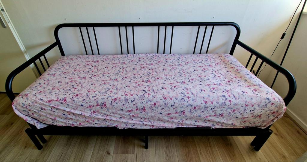 IKEA Hemnes bedbank - Zo goed als nieuw, Ophalen, Zwart, Tweepersoons, Zo goed als nieuw