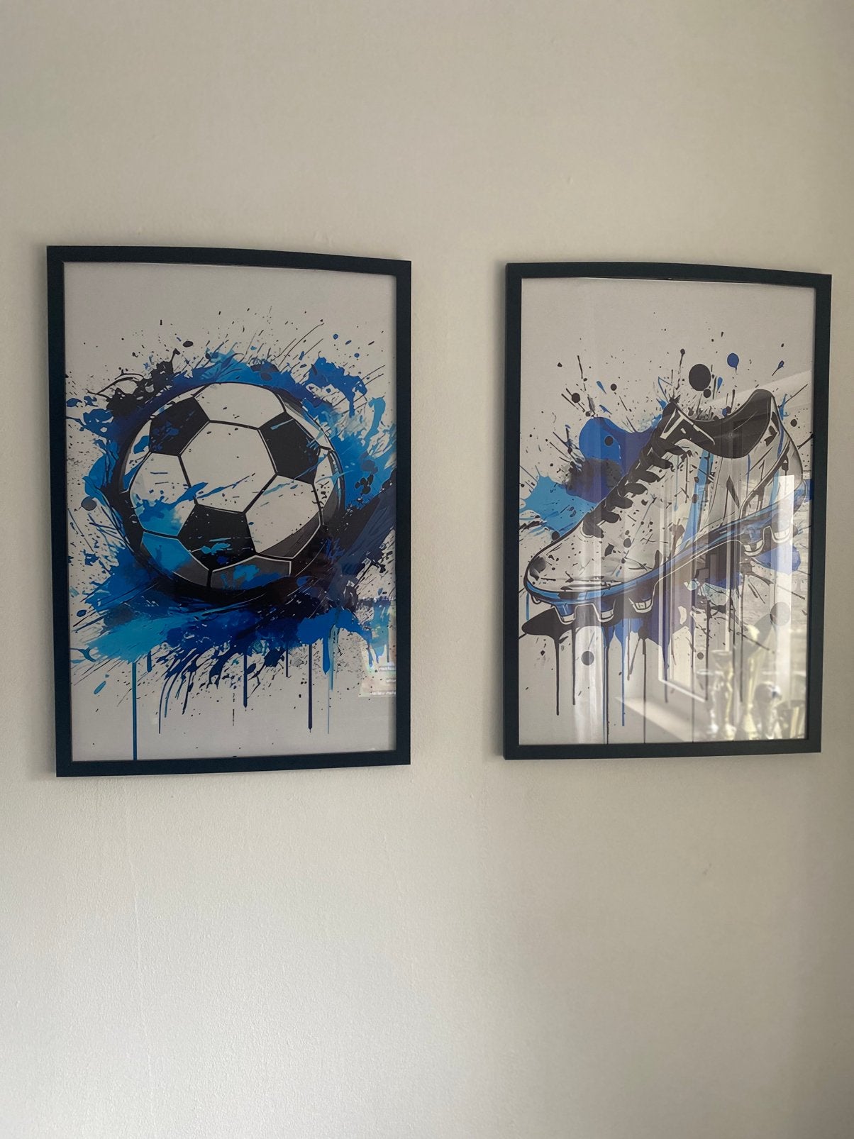 Posters /lijst/schilderij voetbal jongen, jongenskamer, Ophalen of Verzenden, Nieuw, Blauw