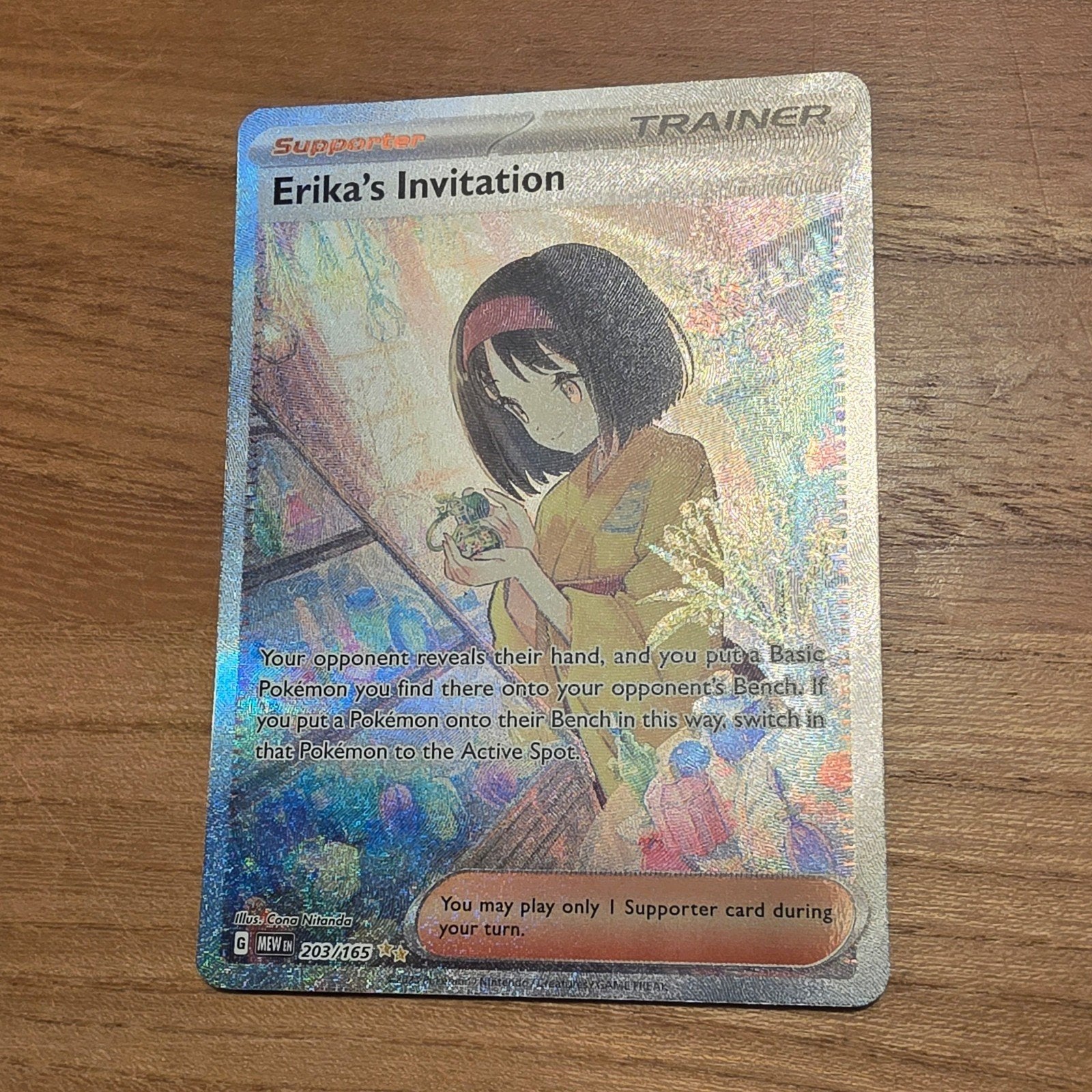 Erika's Invitation MEW 203 pokemon kaart, Ophalen of Verzenden, Zo goed als nieuw