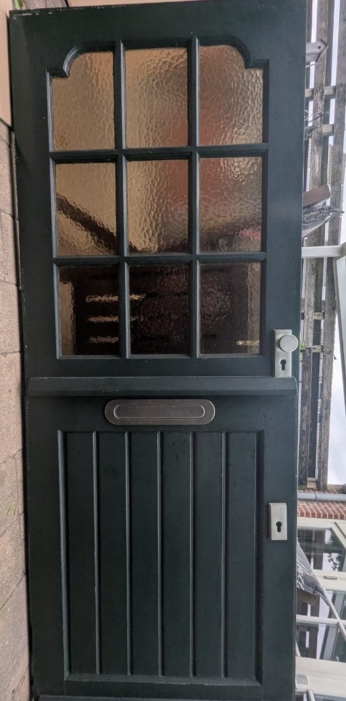 Hardhouten voordeur in boerderij stijl, Ophalen, Gebruikt, 80 tot 100 cm, Buitendeur