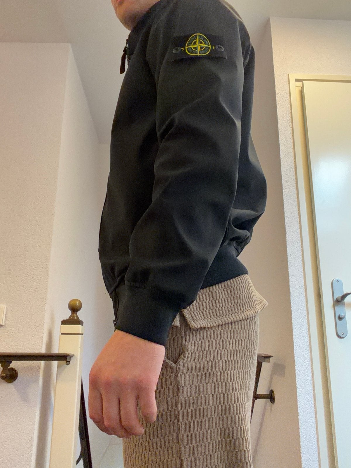 Stone Island Soft Shell-R jas - Zwart (beschadigde mouw), Kleding | Heren, Ophalen of Verzenden, Gedragen, Maat 52/54 (L), Zwart