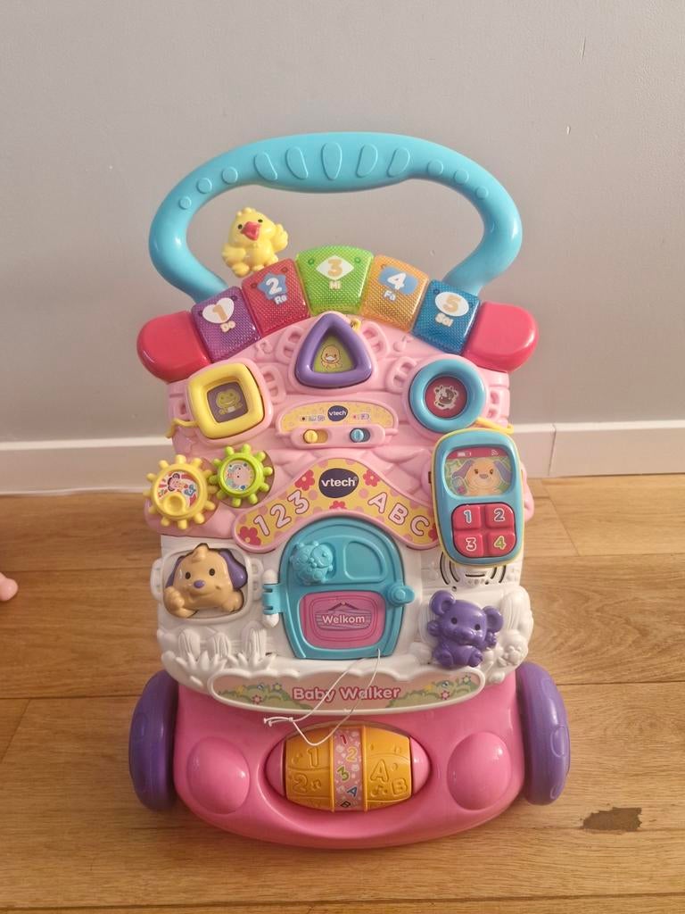 Vtech baby walker roze loopwagentje ZGAN, Ophalen, Zo goed als nieuw, 6 maanden tot 2 jaar