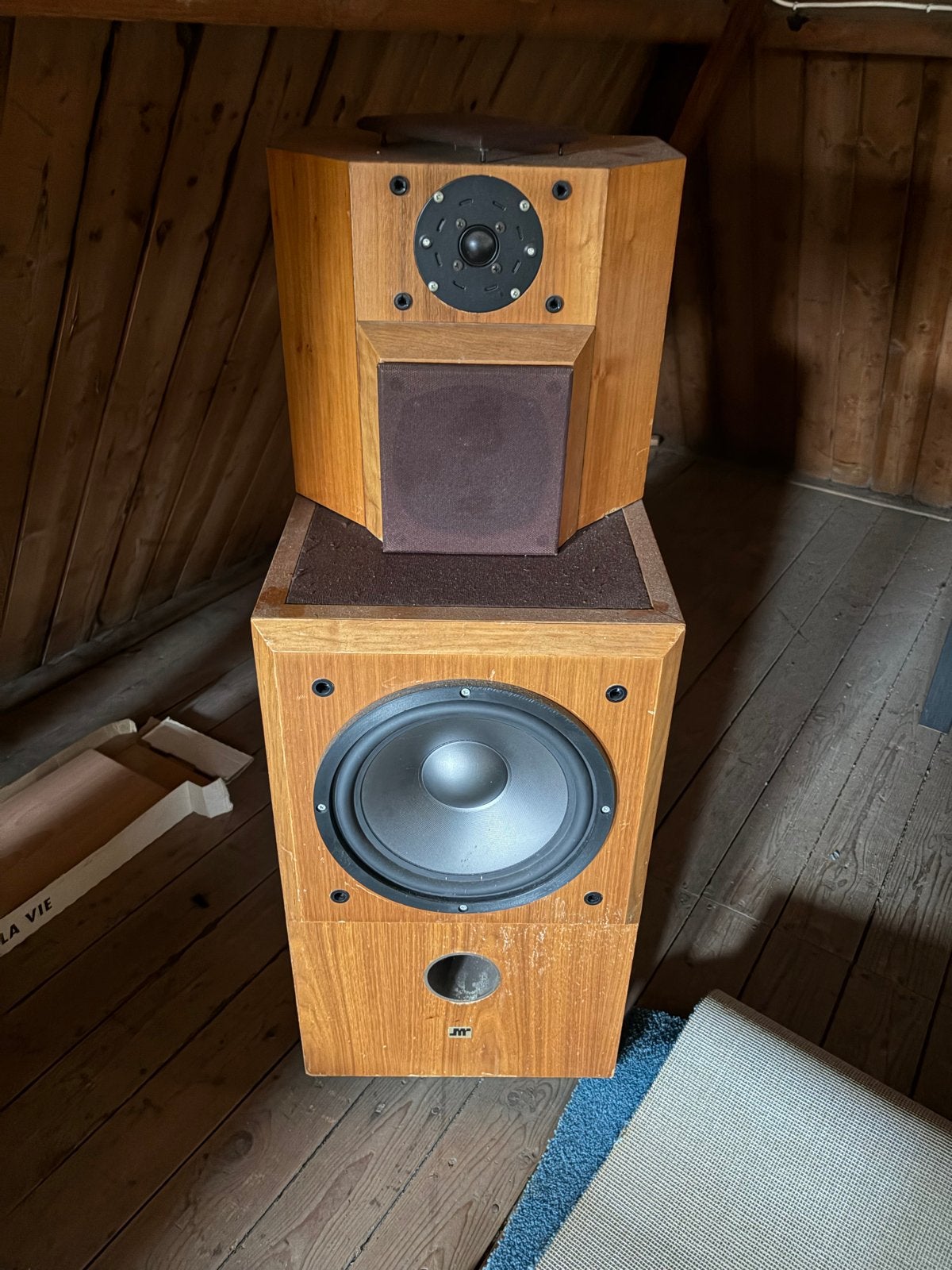 JMR opera Stereo Speakers - Vintage Houten Luidsprekers, Stereo speakers, Gebruikt, Basreflex, Minder dan 60 watt