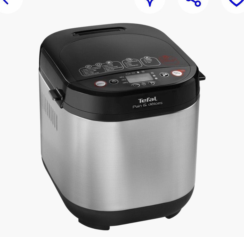 Tefal Pain & Délice PF240E Broodbakmachine, 800 tot 1200 gram deeg, Ophalen, Met timer