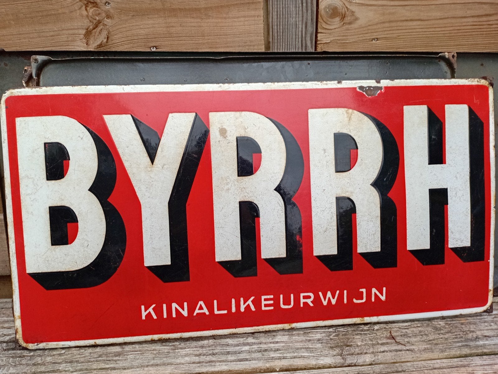 Emaille bord Byrrh, Ophalen of Verzenden, Reclamebord