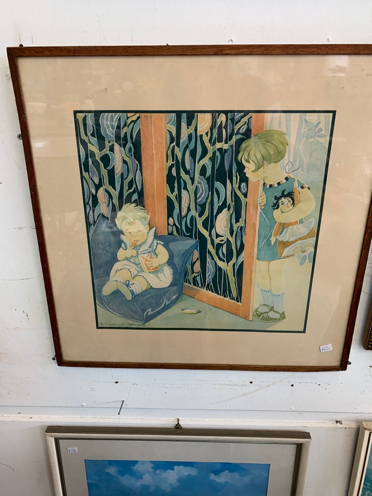 Litho Bernardina Midderigh-Bokhorst - kleurenlitho kinderen., Antiek en Kunst, Ophalen of Verzenden