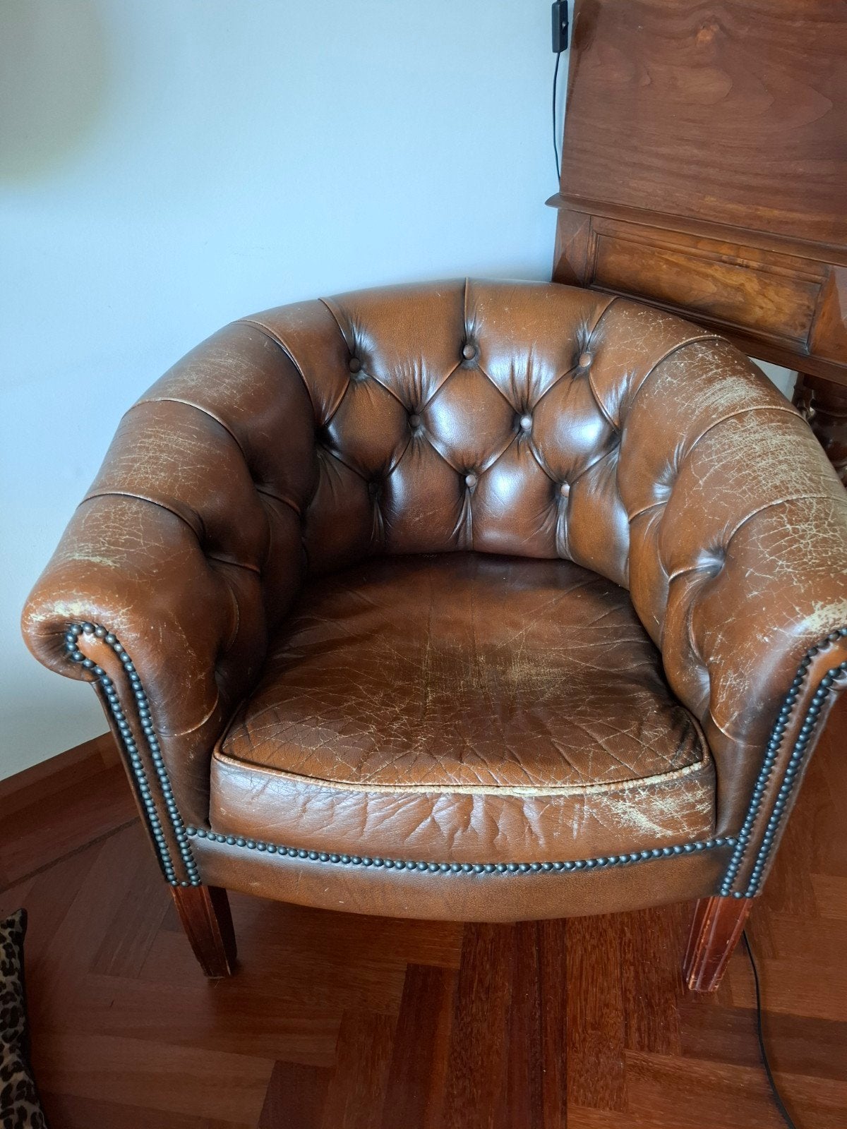 chesterfield stoelen, Huis en Inrichting, Fauteuils, Ophalen, Gebruikt, Leer