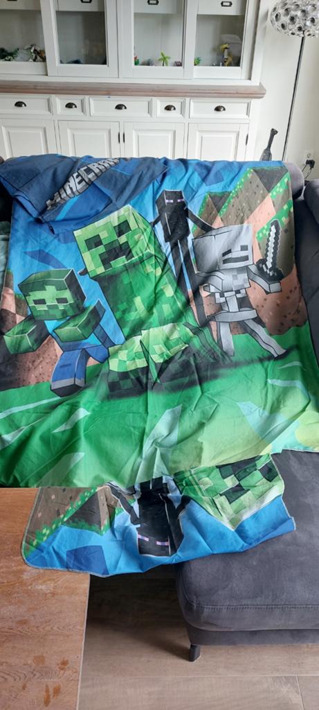 Minecraft Ambush Dekbedovertrek 140x200 - Z.G.A.N., Eenpersoons, Dekbedovertrek, Ophalen of Verzenden, Zo goed als nieuw
