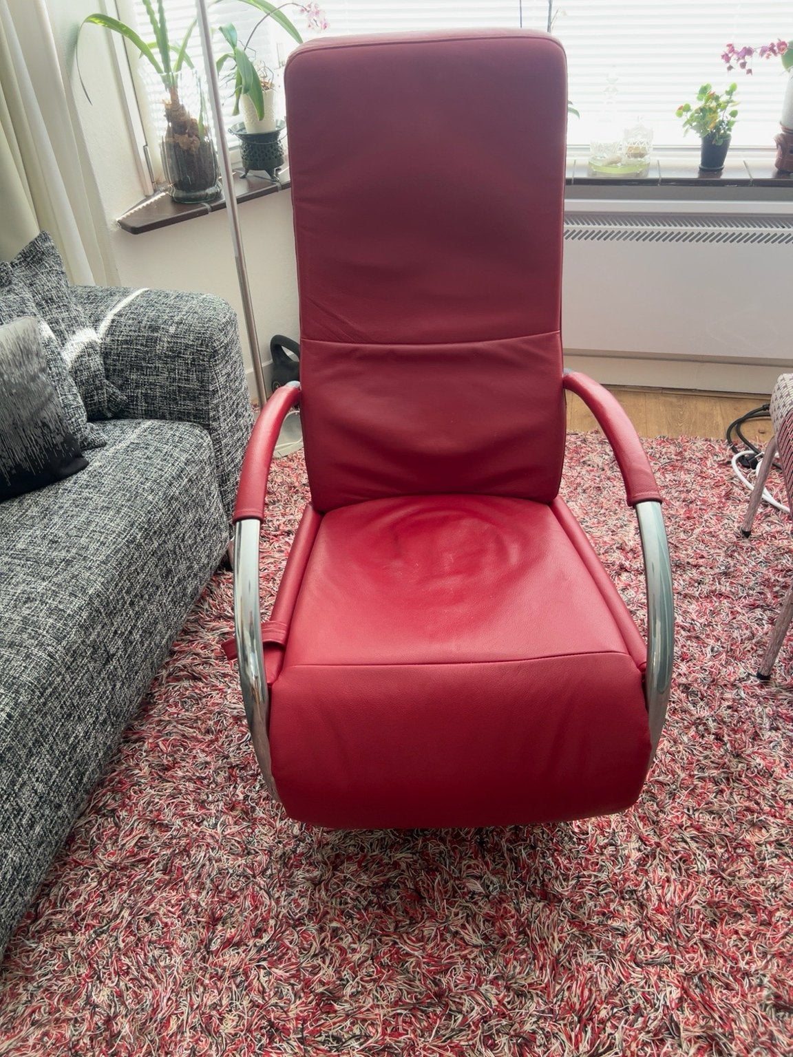 Luxe design leren relaxstoel - topkwaliteit, Ophalen, Zo goed als nieuw, 75 tot 100 cm, Leer