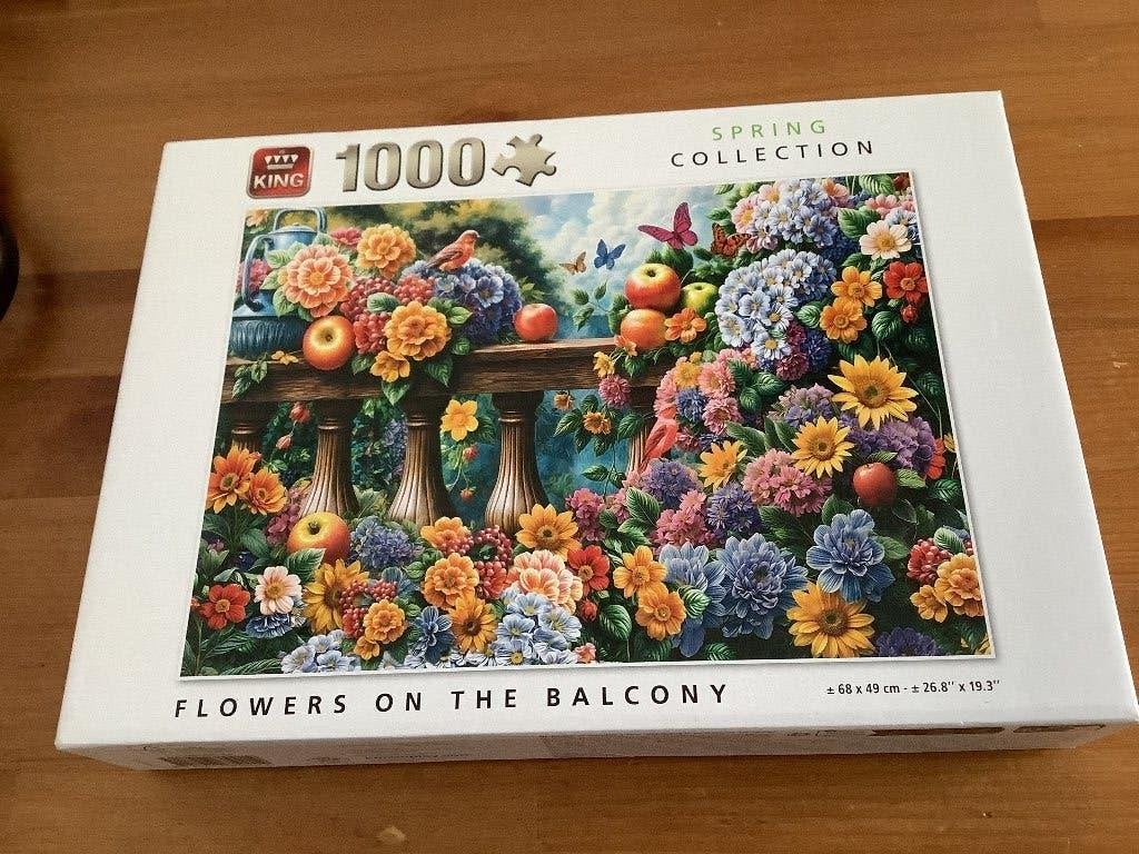 King spring collection puzzle. flowers on the balcony. Nieuw, Ophalen of Verzenden, 500 t/m 1500 stukjes, Nieuw, Legpuzzel