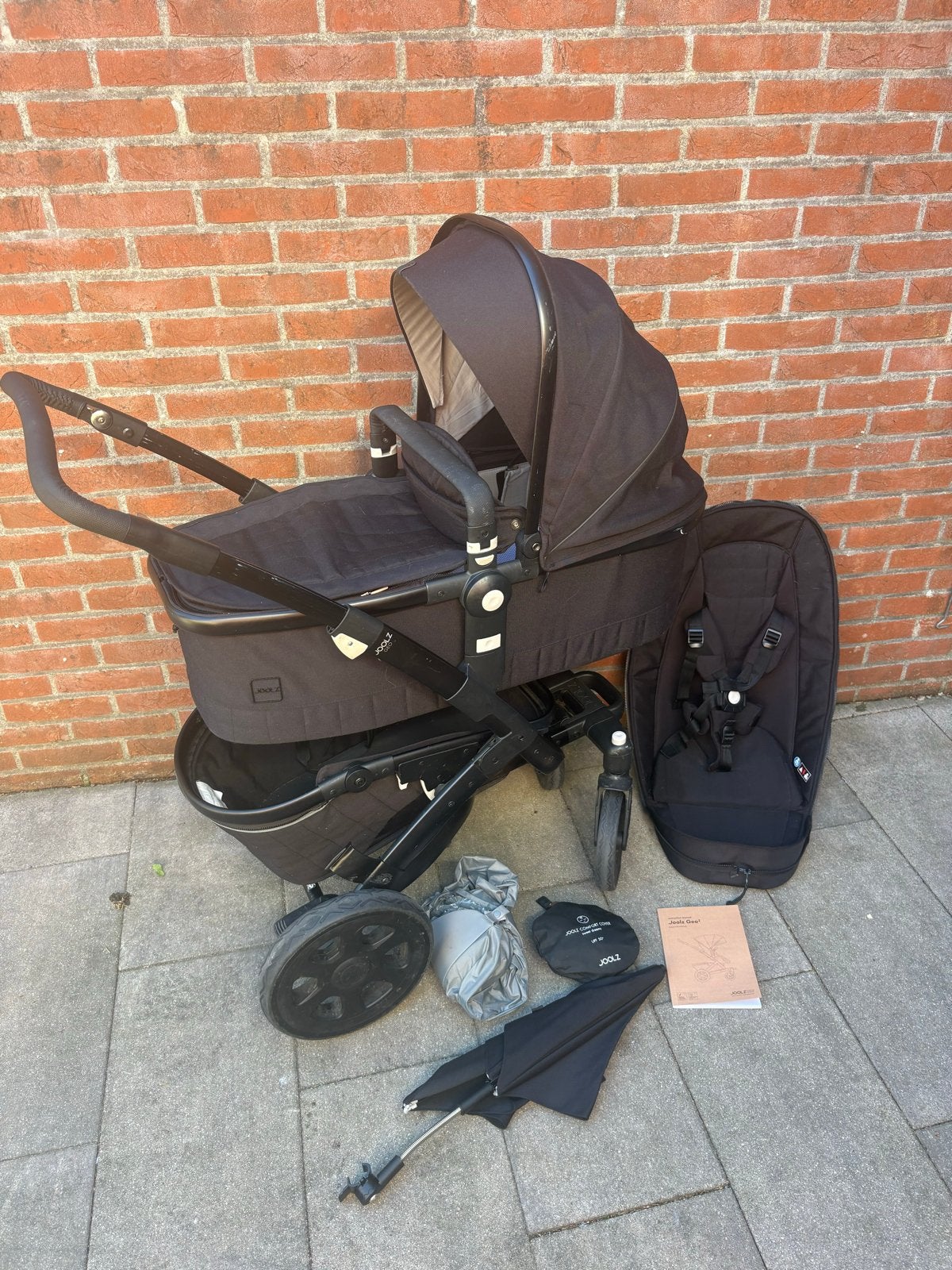Joolz Geo 2 kinderwagen - Zwart - Gebruikt, prima staat, Kinderen en Baby's, Kinderwagens en Combinaties, Gebruikt, Met reiswieg