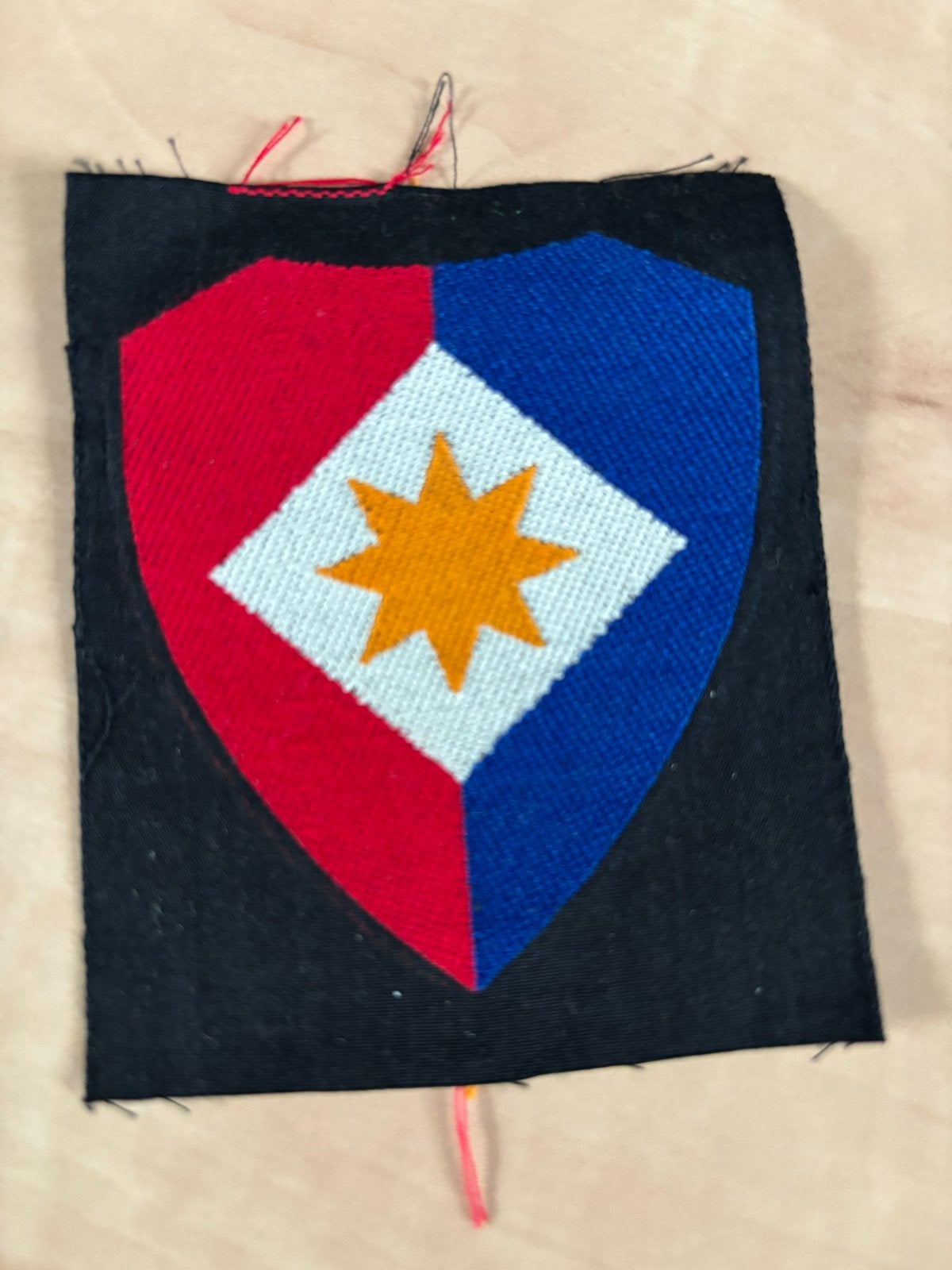 Mouwembleem 1e Legerkorps op zwart voor KMar, Verzenden, Marechaussee, Nederland, Embleem of Badge
