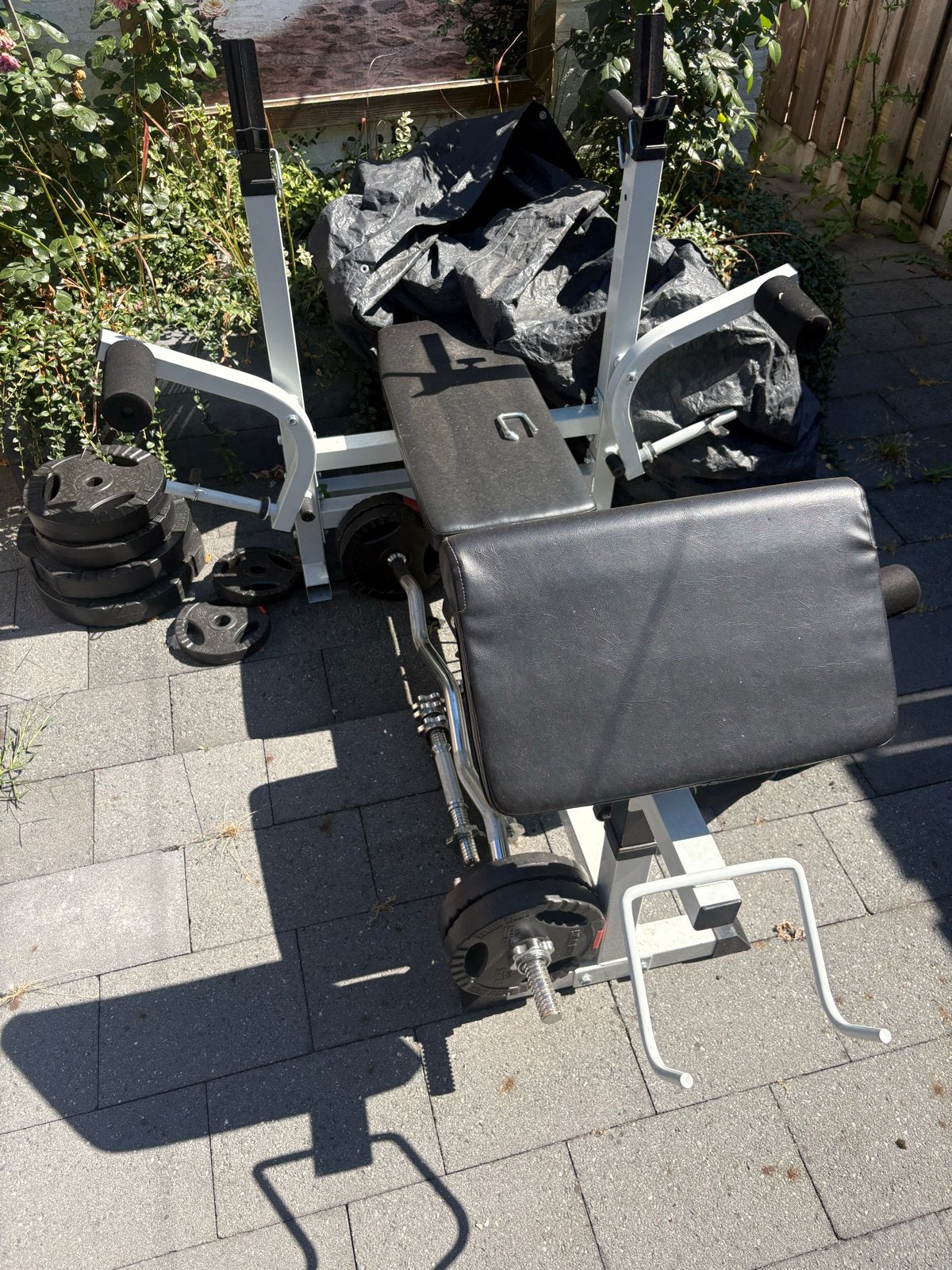 Gorilla Sports Thuis Gym Set met Fitnessbank en Gewichten, Ophalen, Gebruikt, Armen, Fitnessbank