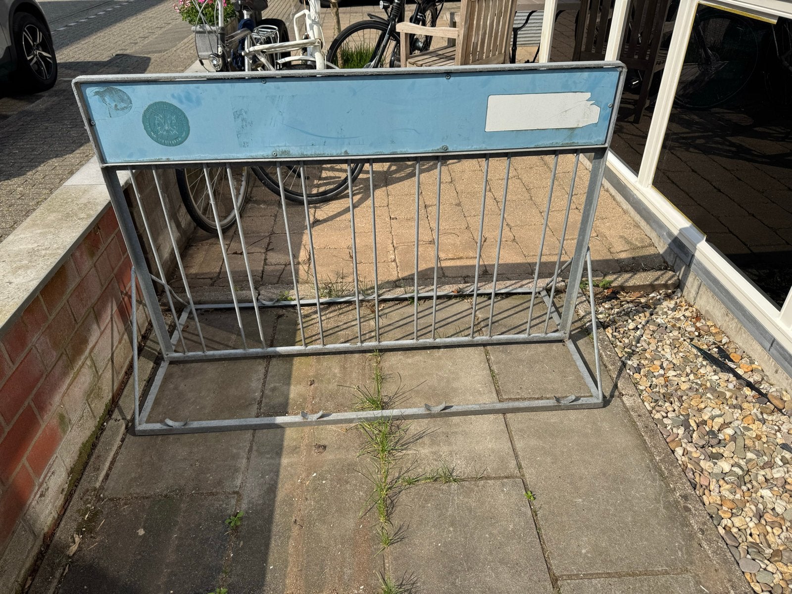 Metalen fietsenrek voor 8 fietsen, Ophalen, Gebruikt