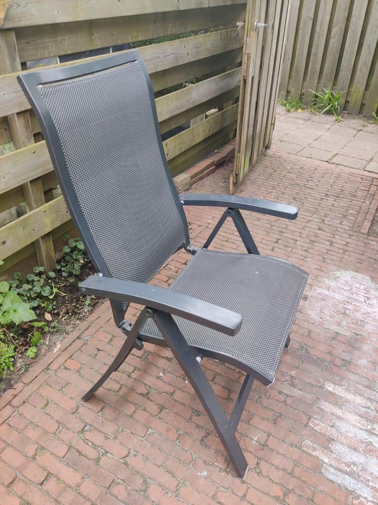 2 tuinstoelen en 1 tuintafel (1x1m), Gebruikt, Aluminium, Tuinset, Eettafel