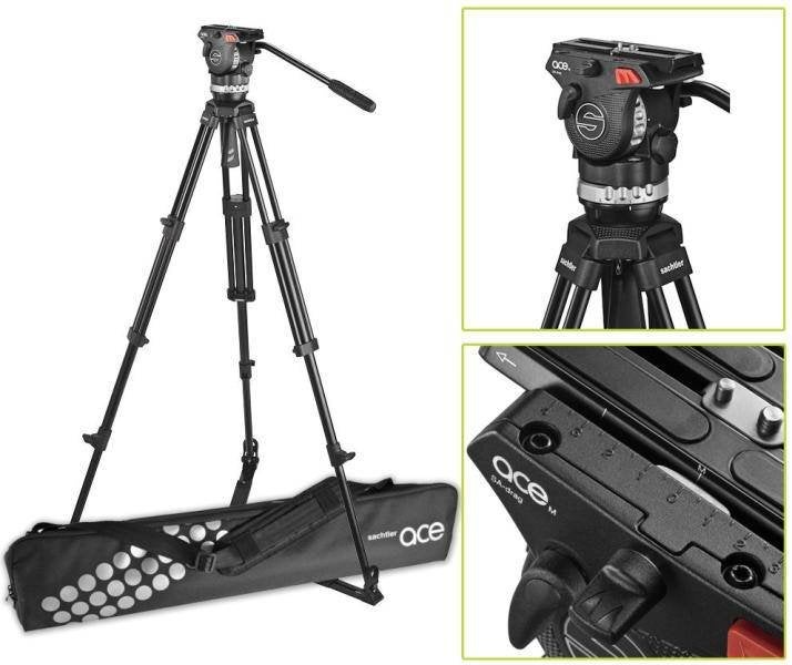 Sachtler System Ace M GS 1002 videostatief met tas, Sachtler, 150 tot 175 cm, Sachtler, Gebruikt