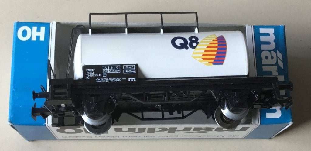 MäRKLIN HO # 4440.87726 Q8 SJ Ketelwagen Zweden N in doos, Wisselstroom, Ophalen of Verzenden, Märklin, Nieuw